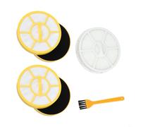 Hoppipola Vacuum Filter Replacement for Karcher VC3, High-Efficiency 2-in-1 Design, Plastic & Filter Paper, 12.3 x 3 cm, 3-Pack + Brush