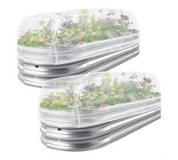 Hoppipola White Garden Netting Raised Beds 2 Pack Rectangular Plant Mesh Covers 130x70x45cm with Drawstring Fine Hole Design Vegetables Fruits Flowers Greenhouse Use(130 * 70 * 45)