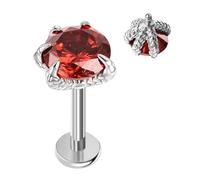 Hopply G23 Titanium 16G Flat Back Earrings Threaded Lip Studs for Women Men CZ CartilageTragus/Labret/Helix/Conch/Nose Medusa Conch Body Piercing Piercing Jewelry 8mm, 1.2*8mm, Titanium, cubic