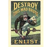 Hopps Destroy Brute US Army Recruitment WWI War Advert Unframed Wall Art Print Poster Home Decor Premium
