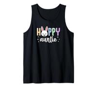 Hoppy Auntie Happy Easter Bunny Graphic Tank Top