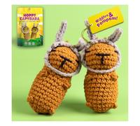 Hoppy Capybara Beginner Crochet Kit - Learn to Crochet Adorable Capybara with Bunny Ears - Complete Animal Crochet Kit with Yarn, Hook, Keychains & Tutorials - Cute DIY Gift for Adults & Teens