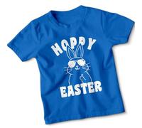 Hoppy Easter Bunny Kids Childrens Tshirt Cute Cool Novelty Happy Gift Egg Tee 7-8 Years Royal