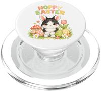Hoppy Easter Cute Black and White Bunny Easter Egg Hunt PopSockets PopGrip for MagSafe