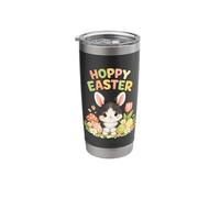 Hoppy Easter Cute Black and White Bunny Easter Egg Hunt Stainless Steel Insulated Tumbler