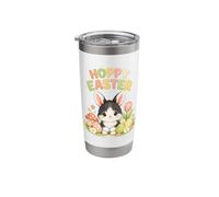 Hoppy Easter Cute Black and White Bunny Easter Egg Hunt Stainless Steel Insulated Tumbler