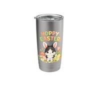 Hoppy Easter Cute Black and White Bunny Easter Egg Hunt Stainless Steel Insulated Tumbler