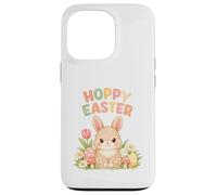 Hoppy Easter Cute Bunny Rabbit Spring Flowers and Eggs Case for iPhone 13 Pro