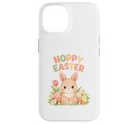 Hoppy Easter Cute Bunny Rabbit Spring Flowers and Eggs Case for iPhone 14