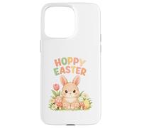 Hoppy Easter Cute Bunny Rabbit Spring Flowers and Eggs Case for iPhone 15 Pro Max