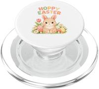Hoppy Easter Cute Bunny Rabbit Spring Flowers and Eggs PopSockets PopGrip for MagSafe