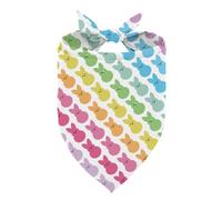 Hoppy Easter Dog Bandana, Cute Colorful Bunny Print Pet Scarf, Colorful Easter Bunnies Pattern Pet Accessory Bandanas, Adjustable Triangle Dog Scarf for Small Medium Dogs