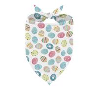 Hoppy Easter Dog Bandana, Cute Watercolor Easter Eggs Print Pets Bandana, Adjustable Comfortable Triangle Pet Scarf, for Small & Medium Dogs, Holiday Pet Accessory Dog Lover Gift