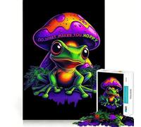 Hoppy Frog with Mushroom Jigsaw Puzzles 1000 Piece for Adults Calm Daily Snug Joint Joyful Challenge (50x75cm)