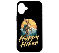 Hoppy Hiker Rabbit Pun Mountain Trekking Case for iPhone 16 Plus