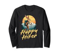 Hoppy Hiker Rabbit Pun Mountain Trekking Long Sleeve T-Shirt