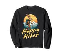 Hoppy Hiker Rabbit Pun Mountain Trekking Sweatshirt