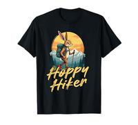 Hoppy Hiker Rabbit Pun Mountain Trekking T-Shirt