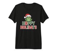 Hoppy Holidays Funny Frog Pun Christmas Santa Hat Premium T-Shirt