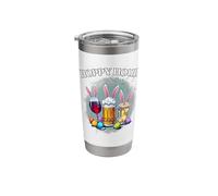 Hoppy Hour Easter Bunny Wine Beer Coffee Eggs Pun Fun Stainless Steel Insulated Tumbler