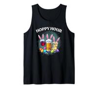 Hoppy Hour Easter Bunny Wine Beer Coffee Eggs Pun Fun Tank Top