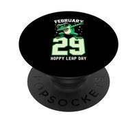 Hoppy Leap Day Frog Funny Leap Year Leapling Humor Pun PopSockets Swappable PopGrip
