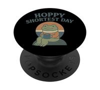 Hoppy Shortest Day Winter Solstice Frog Pun PopSockets Adhesive PopGrip