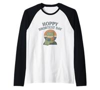 Hoppy Shortest Day Winter Solstice Frog Pun Raglan Baseball Tee