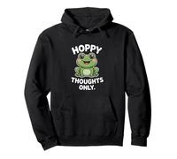 Hoppy Thoughts Only Cute Frog Pun Spring Happy Pullover Hoodie