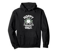 Hoppy Thoughts Only Cute Frog Pun Spring Happy Pullover Hoodie