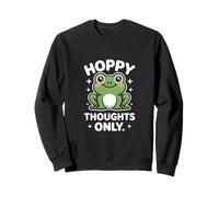 Hoppy Thoughts Only Cute Frog Pun Spring Happy Sweatshirt
