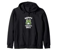Hoppy Thoughts Only Cute Frog Pun Spring Happy Zip Hoodie