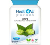Hops 400mg 60 Capsules, 2 Months Supply, Anxiety & Sleep Support Supplement | Purest Humulus Lupulus Flower, Natural, Herbal, Vegan, Gluten-free | Made in UK by Health4All