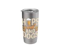 Hops and Dogs Craft Beer Dog Lover Stainless Steel Insulated Tumbler