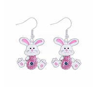 Hops Bunny Dangling Earrings Happy Easter Egg Carrot Earring Easter Earrings Cute Earrings Rose Earring Set (AA, One Size)