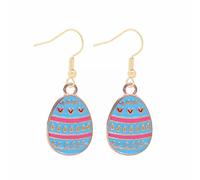 Hops Bunny Dangling Earrings Happy Easter Egg Carrot Earring Easter Earrings Cute Earrings Rose Earring Set (L, One Size)