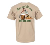 Hops & Dreams Mens T-Shirt Life Well Lived Tan M
