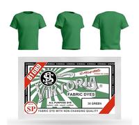 HOPS Viktoria Textile Dye, 10g (38 Green), Machine Washable - Fabric Paints for Cotton, Linen, Silk, Wool, Viscose, Nylon, Satin, Wood, Plastic
