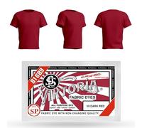 HOPS Viktoria Textile Dye, Machine Washable (59 Colors) - Fabric Paint, 10.0 grams, Dark Red, DYE