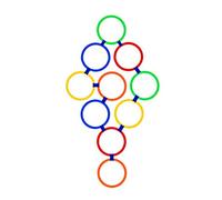 Hopscotch Ring for Kids Under 3 Age 20Pcs/Set 11.02 inch Safe Hopscotch Rings with Clamp Elastic Training Exercising Outdoor Games for Kids Hopscotch Outdoor Games for Kids Hopscotch Rings Kids Exerc
