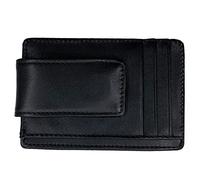 HOPSOOKEN Slim Minimalist Leather Wallet with RFID Money Clip for Men, B Napa Black, S, Minimalist