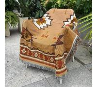 Hopstar Aztec Throw Blanket Navajo Indian Blankets and Throws Boho Western Decor Couch Cover Blanket for Bed Sofa Living Room Beach Travel 51"x63" (Sucre Coffee)