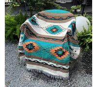 Hopstar Aztec Throw Blanket Navajo Indian Blankets and Throws Boho Western Decor Couch Cover Blanket for Bed Sofa Living Room Beach Travel 51"x63" (Colin)