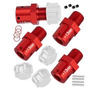 hopsupRC RC Aluminum 13mm Extended Wheel Hub Drive with Anti-dust Cap Nuts Upgrades Part for 1/8 Kraton Outcast Fireteam 6S BLX,1/7 Big Rock Mojave Infraction Felony Limitless 6S BLX.Red&Silver