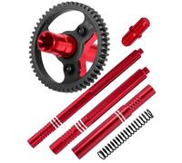 hopsupRC RC Center Drive Shaft CVD & 50T Metal Slipper Clutch 0.8 Pitch Upgrades Part for 1/10 Granite Senton Vorteks Big Rock 3S BLX/Kraton Outcast 4S BLX,Replace ARA310948,Red