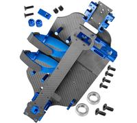 hopsupRC RC Upgrades Parts for 1/10 F0rd F15O Rapt0r R 101076-4,RC Carbon Fibre Chassis Protect Armor Skid Plate Guard Hops Up,Navy Blue