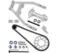 hopsupRC Steel Roller Chain&Rear Swing Arm&Rear Hub Chain Sprocket Gears&Front Sprocket&Chain Guard Protector&Rear Wheel Hub Hex Upgrades for L0Si 1/4 Promoto-MX Motorcycle RTR FXR,Silver
