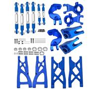 hopsupRC Upgrades Part for 1/10 Arrma Senton/Granite MEGA550 4X4,Alloy Suspension A Arms&Front Steering Block Knuckles & C-Hubs Caster Blocks & Rear Hubs&Adjustable Turnbuckles Camber Links,Navy Blue