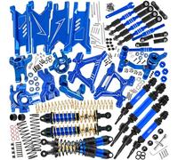 hopsupRC Upgrades Part for 1/10 Slash/Rustler/Stampede/Hoss 4x4 VXL,RC Shock Absorbers&Suspension Arms&Drive Shaft Axles&Steering Knuckle Kit&Shock Tower&Adjustable Links&Steering Block,Navy Blue