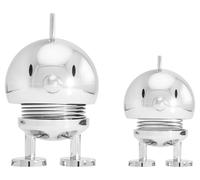 Hoptimist Bumble Set Limited Edition, Bobble Figure & Lucky Charm, Scandinavian Decorative Figures for Living Room & Office, Funny Small Gifts, X-Small/Small, Chrome
